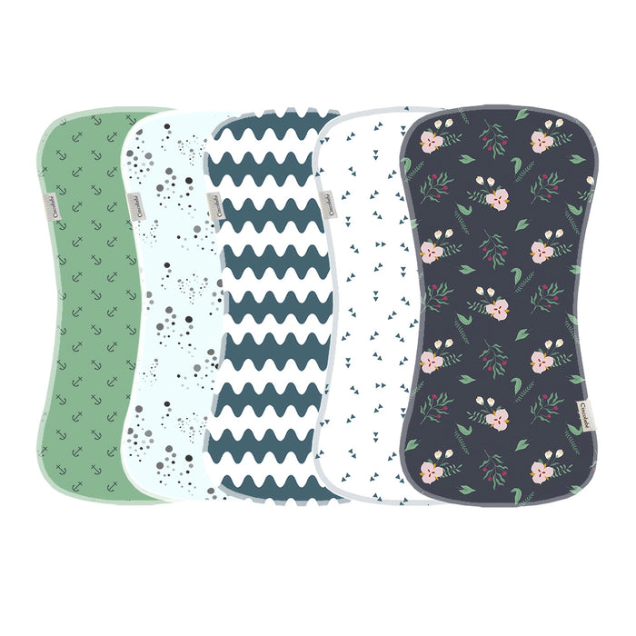 Cincobebé 5-pack Of Super Soft Burp Cloths For Newborns - Absorbent And Breathable With Cute Cartoon Unisex Design
