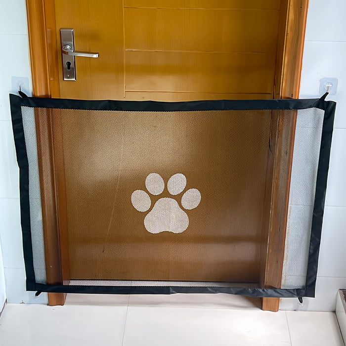 Secure Portable Pet Safety Gate For Doorways - Quick-Fold Mesh Fence For Small Dogs - Adjustable, Childproof, Durable Design For Hallways, Doorways, And Staircases Safety Christmas Gift