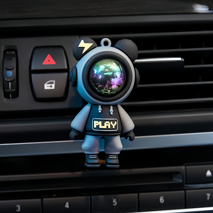 1pc/4pcs Astronaut Lightning Bear Design Car Air Freshener, Car Air Vent Aromatherapy Diffuser Clip, Car Air Outlet Decoration Clip, Car Interior Decoration Accessories Eid Al-Adha Mubarak