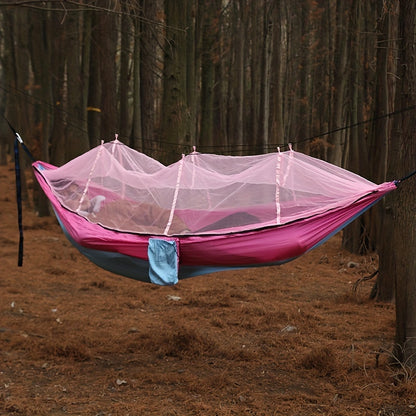 Anti-Rollover Double Hammock with Mosquito Net for Outdoor Camping and Home Use Christmas Gift