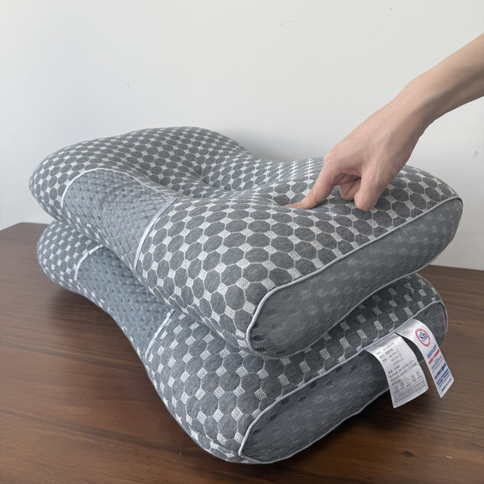 Buy 1 Get 1 Free, Total Of 2pcs Soft Knitted Massage Neck Pillow - Adjustable Ergonomic Orthopedic Contour Support, High Quality Pillow Core, Removable Cover for Sleeping Comfort