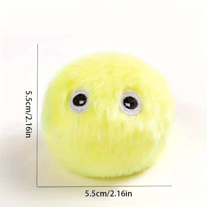 Interactive Cat Plush Ball with Squeaky Toy for Pet Training and Fun