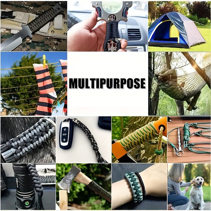 7 Stand Nylon Rope Cores - 118.11/314.96/629.92/1220.47 inch, 4mm - Black, Green, Brown - Perfect for Lanyards, Picnics, Camping, Clotheslines, Pet Leashes - DIY Handmade Rope, Picnic Essentials|Durable Rope|Smooth Texture