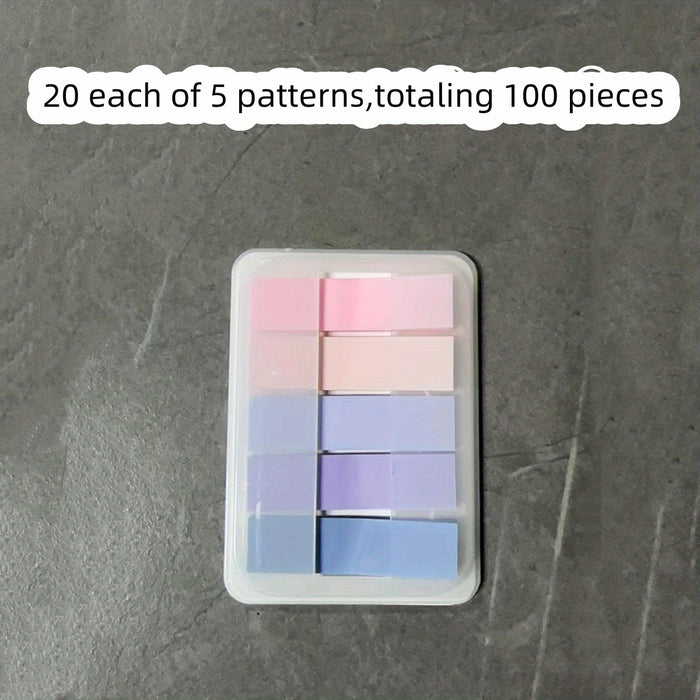 100pcs 100-Pack Portable Sticky Notes: Creative Index Markers & Note Stickers for Students, Index Cards, and Bookmarks