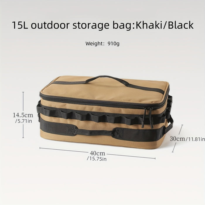 [Large Outdoor Cooking Set] 15L Large Capacity Outdoor Cooking Utensils Set - With Storage Function, Shockproof Picnic Pot And Gas Canister Storage Bag Included - Perfect for Outdoor Party, Camping, Travel