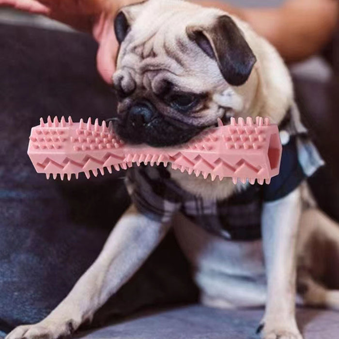 Durable Dog Chew Stick, Toothbrush For Tooth Cleaning And Massage - Soft Rubber Pet Toy