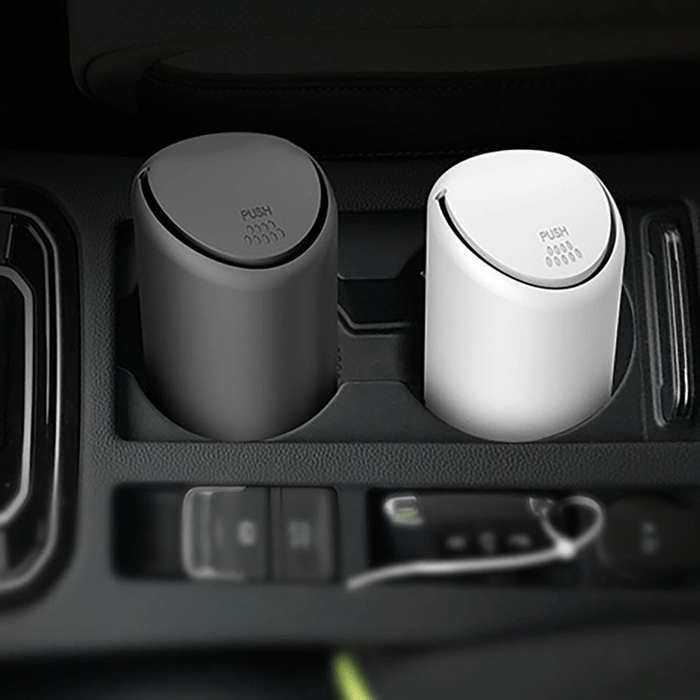 Black/White Car Garbage Can Car Trash Silicone Convenient Sanitary Noiseless Storage Box