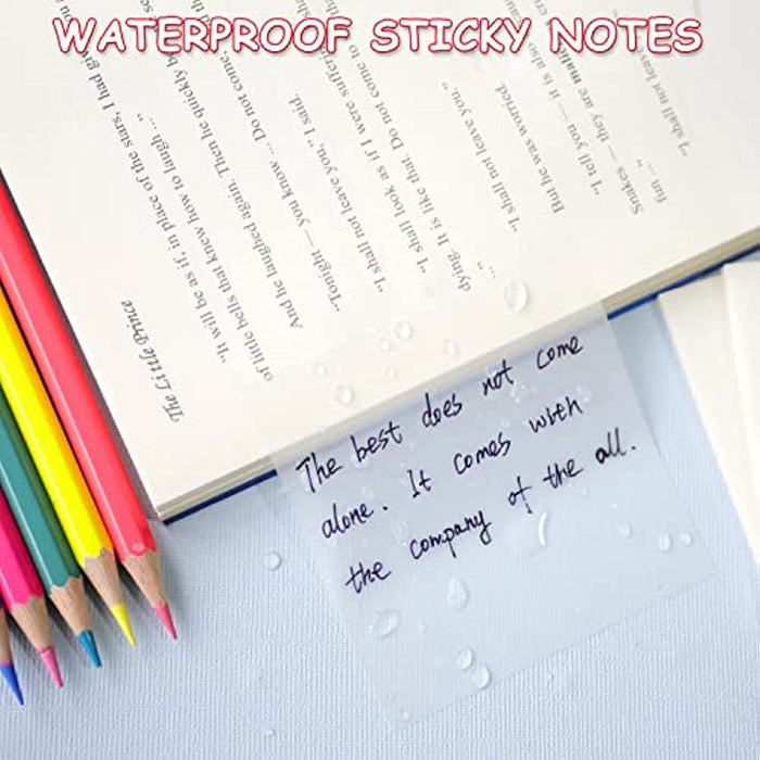 1pc 50 sheets 50-Sheet Transparent Sticky Notes: Waterproof Self-Adhesive Translucent Notes for Books, Journals, and Office Use