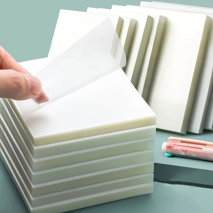 1pc 50 sheets 50-Sheet Transparent Sticky Notes: Waterproof Self-Adhesive Translucent Notes for Books, Journals, and Office Use