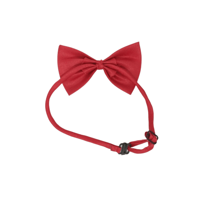 Chic Adjustable Pet Bow Tie Collar - Durable Polyester, Fits Small to Large Dogs & Cats