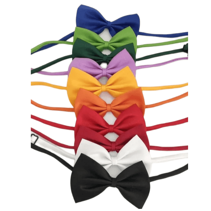 Chic Adjustable Pet Bow Tie Collar - Durable Polyester, Fits Small to Large Dogs & Cats