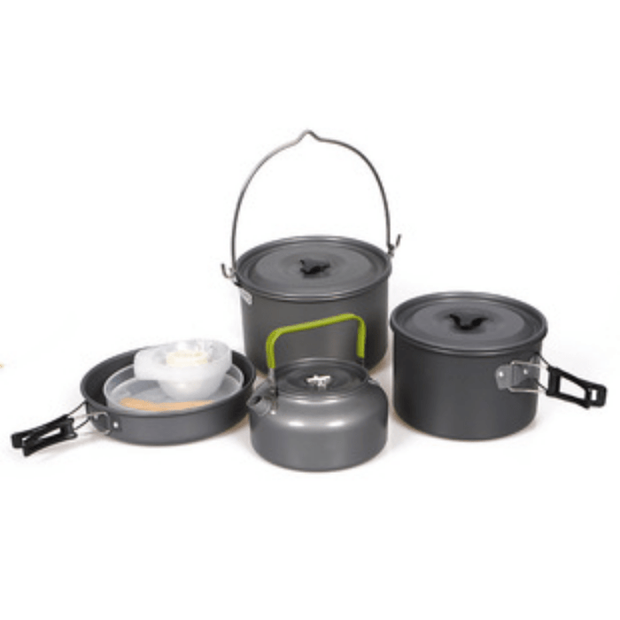 1pc Camping Cookware Kit With Stainless Forks Knives Spoons For Outdoor Camping, Picnic, Travel, Cooking