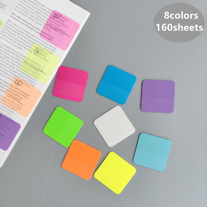 8 Packs 160 Sheets Transparent Sticky Notes Scrapes Stickers Note Pads Paper Clear Notepad School Stationery Office Supplies