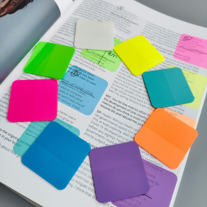 8 Packs 160 Sheets Transparent Sticky Notes Scrapes Stickers Note Pads Paper Clear Notepad School Stationery Office Supplies