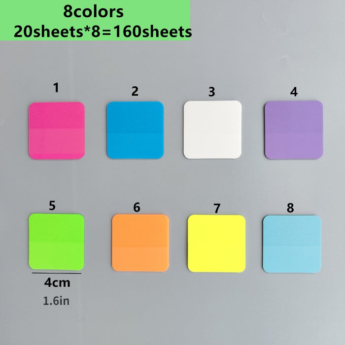8 Packs 160 Sheets Transparent Sticky Notes Scrapes Stickers Note Pads Paper Clear Notepad School Stationery Office Supplies