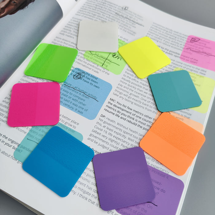 8 Packs 160 Sheets Transparent Sticky Notes Scrapes Stickers Note Pads Paper Clear Notepad School Stationery Office Supplies
