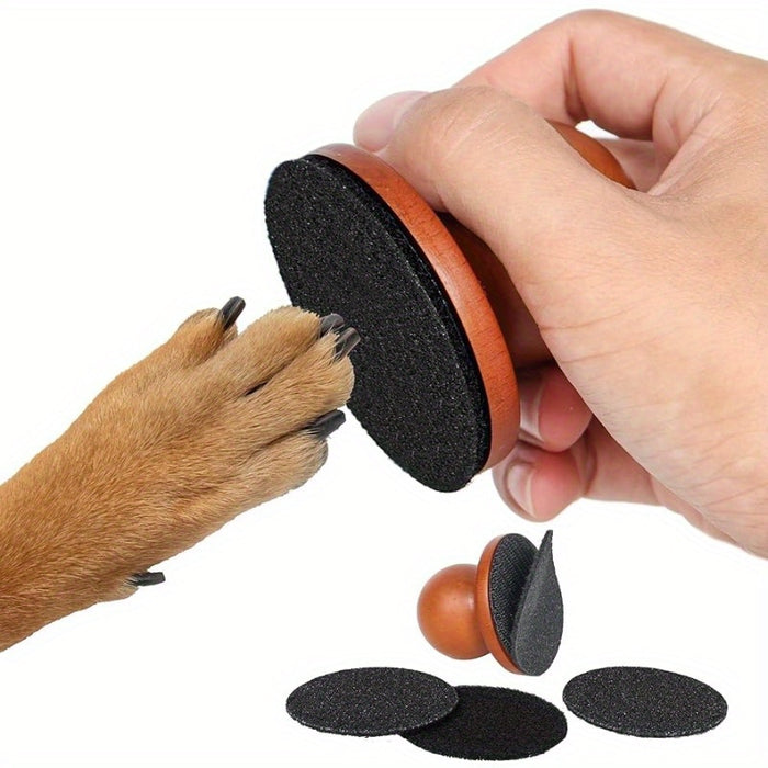 Stress-Free Dog Nail Grooming File – Scratch Board for Easy, Gentle Trimming with Black Abrasive Surface & Wooden Handle – Perfect for All Dog Breeds
