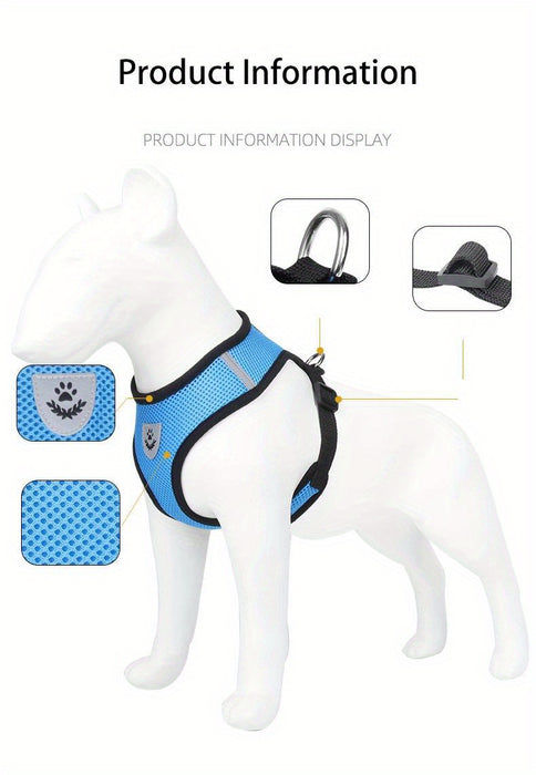 Dog Harnesses Leash, Mesh Cloth Pet Collars, Puppy Breathable Reflective Lead Dog Rope, Adjustable Pet Supplies Christmas Gift
