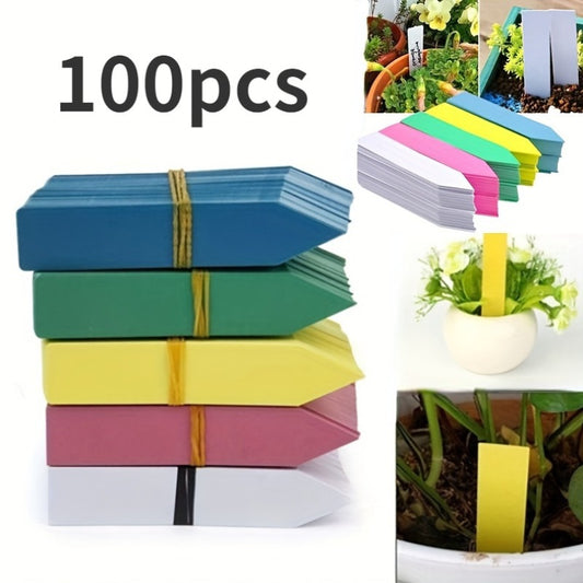 100pcs/ Bag, Reusable Waterproof Plastic Plant Flower Seed Labels Markers Garden Tags Decoration Tools