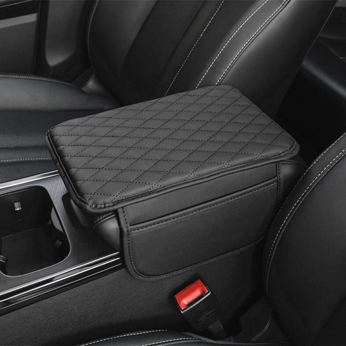 1pc Car Armrest Box Heightening Pad With Side Storage Bag, Car Armrest Box Cushion With Storage Pocket, Car Interior Decoration Accessories, Universal For Four Seasons