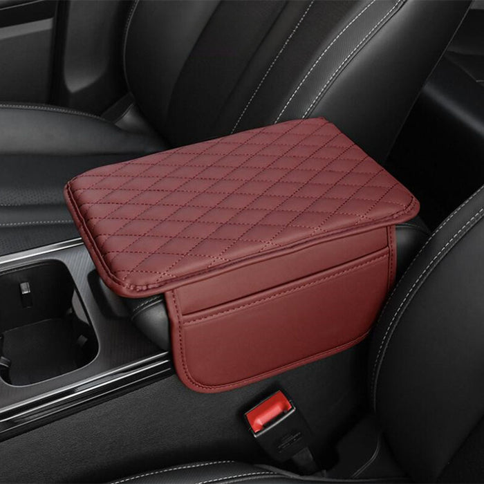 1pc Car Armrest Box Heightening Pad With Side Storage Bag, Car Armrest Box Cushion With Storage Pocket, Car Interior Decoration Accessories, Universal For Four Seasons