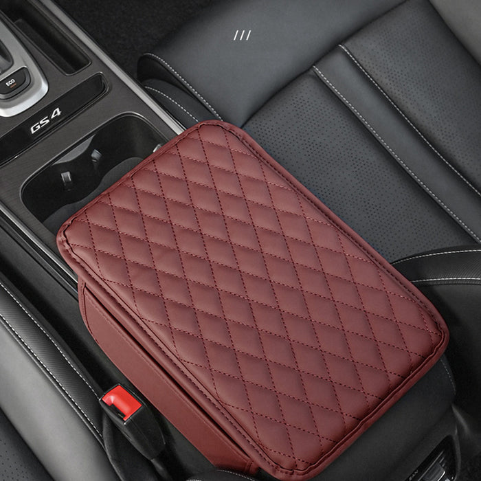 1pc Car Armrest Box Heightening Pad With Side Storage Bag, Car Armrest Box Cushion With Storage Pocket, Car Interior Decoration Accessories, Universal For Four Seasons