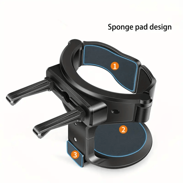 1pc Adjustable PVC Car Cup Holder - Fit, Secure Grip with Sponge Pad Base, Ideal for Water Bottles & Cans, Easy Installation