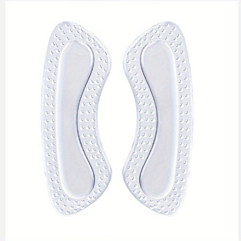 1 Pair Soft Gel Heel Cushions for Shoes - Comfortable & Tighter Fit Inserts for Men and Women, Transparent Design with Dotted Pattern for Enhanced Support, Shoe Comfort Accessories | Nonslip Shoe Pads | Durable Shoe Inserts