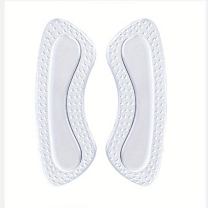 1 Pair Soft Gel Heel Cushions for Shoes - Comfortable & Tighter Fit Inserts for Men and Women, Transparent Design with Dotted Pattern for Enhanced Support, Shoe Comfort Accessories | Nonslip Shoe Pads | Durable Shoe Inserts