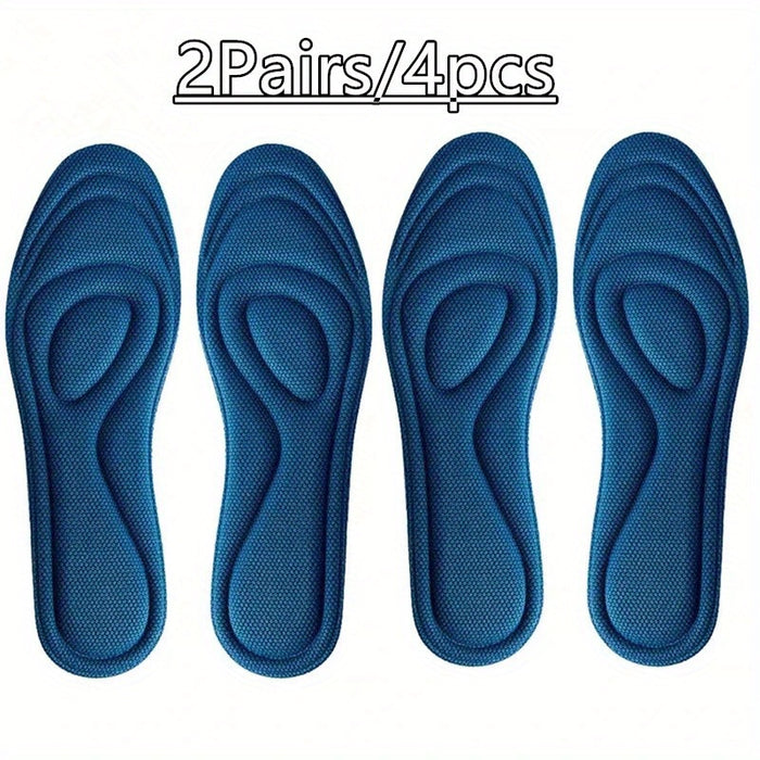 2 Pairs/4pcs Memory Foam Insoles Sport Shoes Running Pads Casual Insoles Breathable Cushion Pads Women Men Feet Insoles