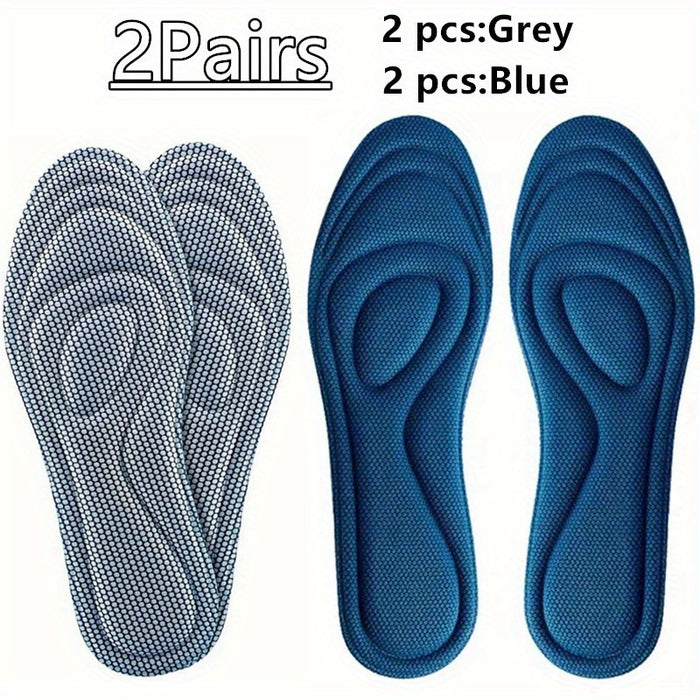 2 Pairs/4pcs Memory Foam Insoles Sport Shoes Running Pads Casual Insoles Breathable Cushion Pads Women Men Feet Insoles