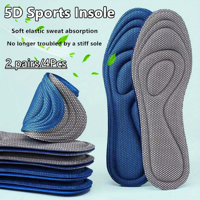 2 Pairs/4pcs Memory Foam Insoles Sport Shoes Running Pads Casual Insoles Breathable Cushion Pads Women Men Feet Insoles