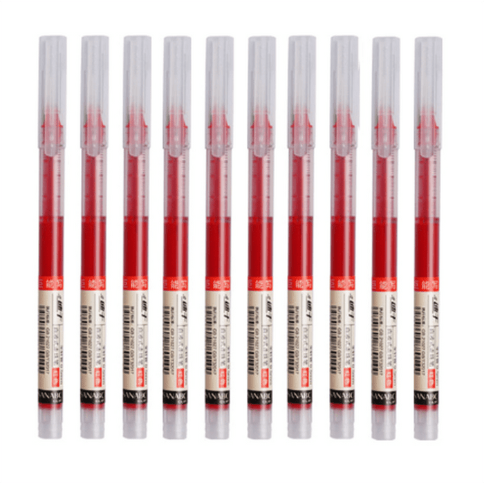 10pcs/straight Liquid Ball Pen Quick Drying Test Signature Gel Pen 0.5mm Black Blue Ink School Office Student Ball Pen Stationery School Rollerball Pen