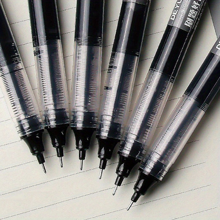 10pcs/straight Liquid Ball Pen Quick Drying Test Signature Gel Pen 0.5mm Black Blue Ink School Office Student Ball Pen Stationery School Rollerball Pen