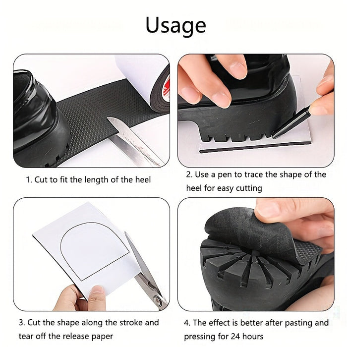 1roll Wear-Resistant Noise-Reduction Shoe Pads for Heels, Sneakers, and Sandals - Self-Adhesive Sole Patches for Shoe Repair and Protection
