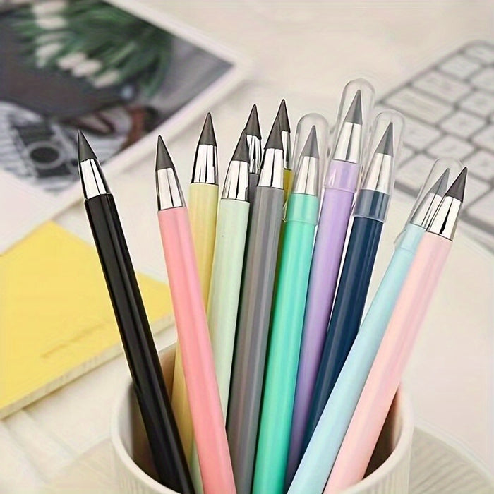 1pc Pencil that Never Runs Out Without Sharpening, Black Technology with Eraser, Macaron Color, Durable and Creative Pencil