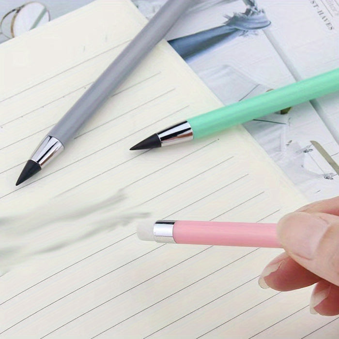 1pc Pencil that Never Runs Out Without Sharpening, Black Technology with Eraser, Macaron Color, Durable and Creative Pencil