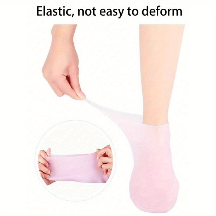 [Moisturizing Socks] Silicone Moisturizing Spa Socks | 1 Pair | Silicone | High Elasticity, Reusable, Non-Slip Gel Heel, Formaldehyde-Free | Overnight Use, Home Foot Care