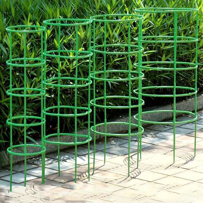 18-piece(3 3-Layer Stackable Plant Support Rings - 18-Piece Durable Plastic Garden Flower Stand