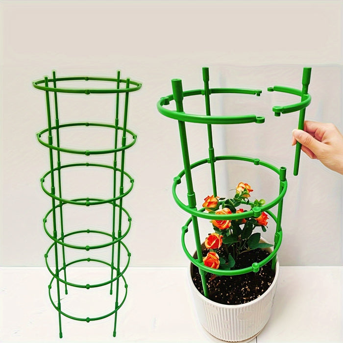 18-piece(3 3-Layer Stackable Plant Support Rings - 18-Piece Durable Plastic Garden Flower Stand