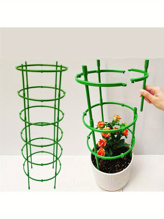 18-piece(3 3-Layer Stackable Plant Support Rings - 18-Piece Durable Plastic Garden Flower Stand