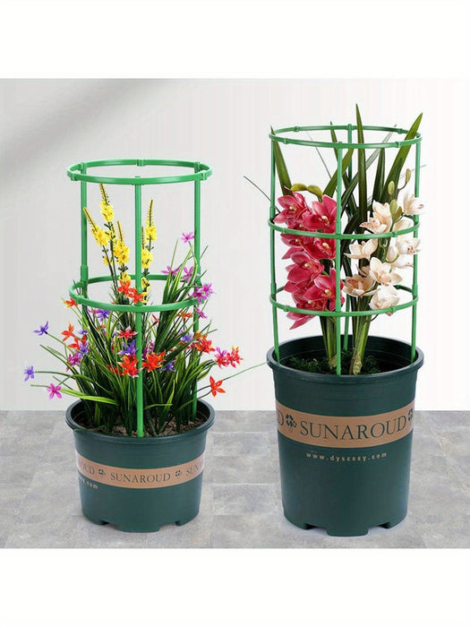 18-piece(3 3-Layer Stackable Plant Support Rings - 18-Piece Durable Plastic Garden Flower Stand