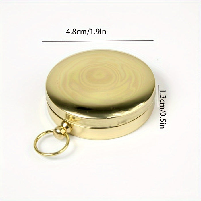 1pc Copper Survival Compass with Glow-in-the-Dark Features - Water-Resistant, Enhanced Visibility for Camping & Hiking - Essential Nighttime Adventure Tool