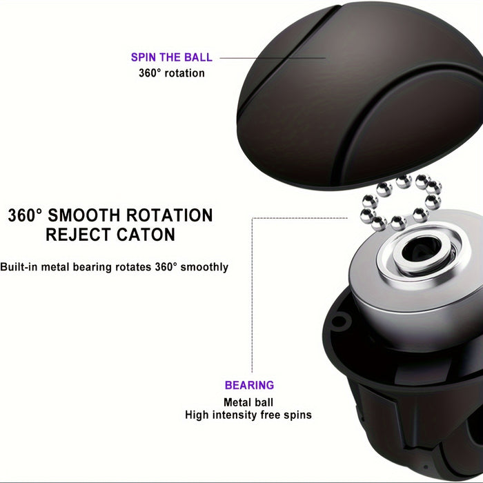 Easy-Grip Silicone Steering Wheel Knob - 360° Smooth Rotation, One-Hand Operation with Built-in Metal Bearing & Non-Slip Grip