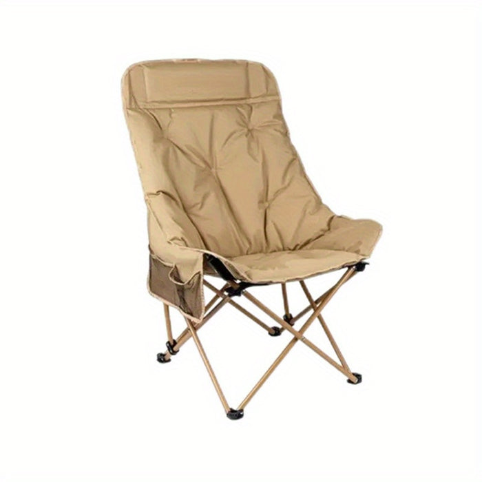 Ergonomic High-Back Moon Chair Set with Cushion - Stainless Steel Frame, Portable & Foldable - For Outdoor BBQs, Picnics & Camping - Perfect for Adults - Ideal Gift for Garden Lovers & Outdoor Enthusiasts
