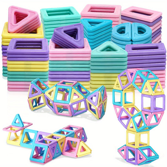 [Big Magnetic Construction Set] Big Size Macaron Magnetic Designer Construction Set Model & Building Toy Magnets Magnetic Blocks Educational Toys for Youngsters Birthday Gifts Random Color