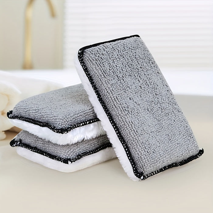 Microfiber Cleaning Sponges for Car Interior Detailing, Dual-Sided Stain Removal Sponges for Leather, Plastic, Vinyl, and Upholstery, Multipurpose Household and Kitchen Cleaning Pads