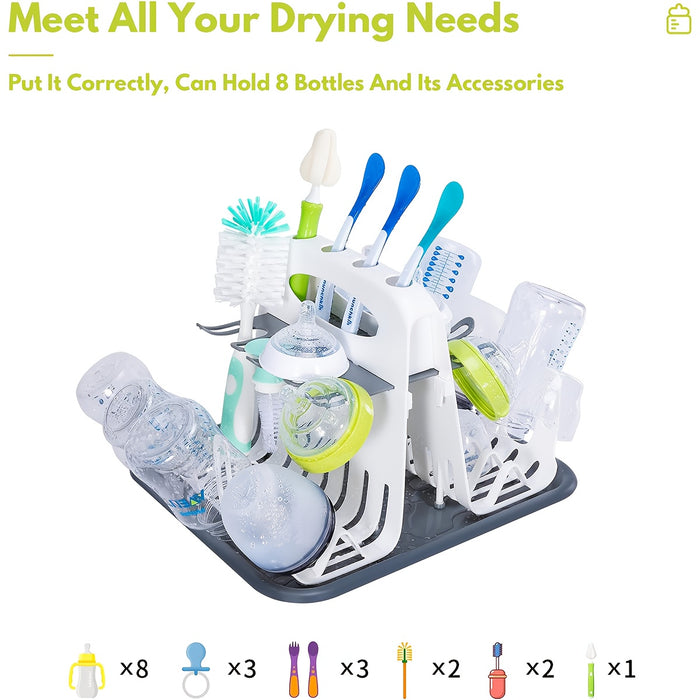Multifunctional Baby Bottle Drying Rack And Two Juice Box Combination, Pacifier Drying Rack, Straw Spoon And Fork, Christmas, Halloween, Thanksgiving Gift, New Year Gift, Valentine'S Day Gift