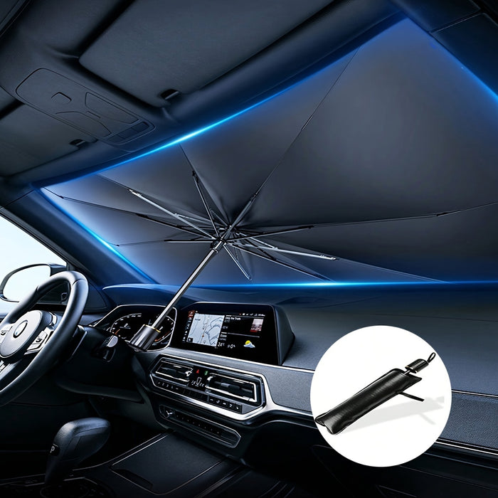 1pc Universal Foldable Car Windshield Sunshade, 140x80cm, Black, Portable for SUV, Off-Road Vehicles