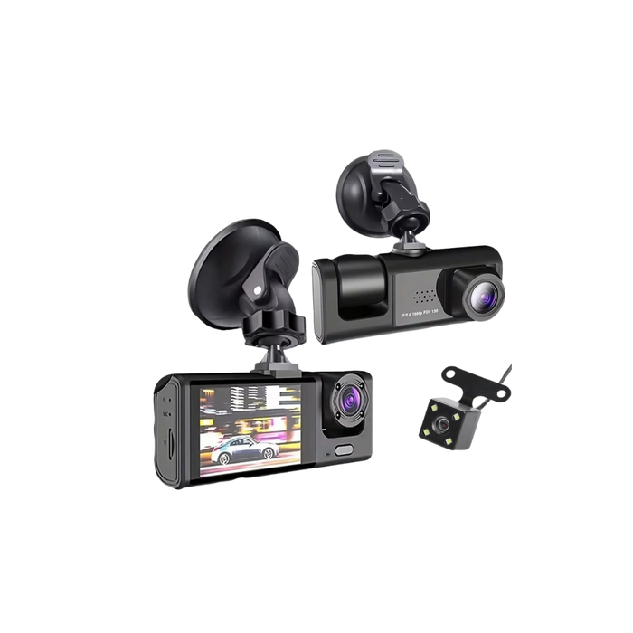 3 Channel Car DVR HD 1080P 3-Lens Inside Vehicle Dash CamThree Way Camera DVRs Recorder Video Registrator Dashcam Camcorder